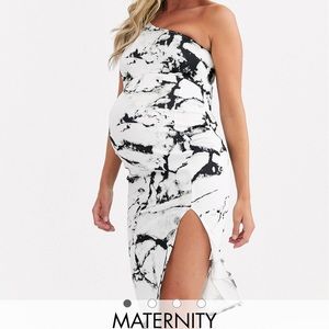 One shoulder maternity dress